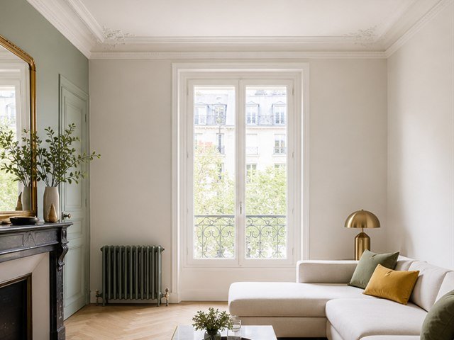Salon apres travaux de peinture et finitions