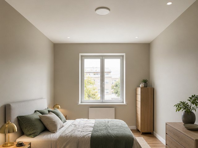 Chambre apres faux plafond et peinture